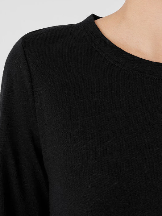 Organic Linen Jersey Crew Neck Top