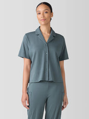 Organic Cotton Interlock Notch Collar Sleep Shirt