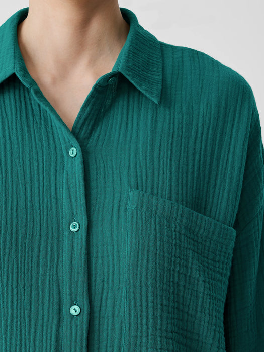 Organic Cotton Lofty Gauze Classic Collar Long Shirt