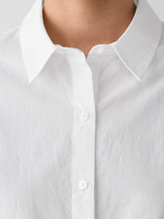 Washed Organic Cotton Poplin Classic Collar Short Shirt