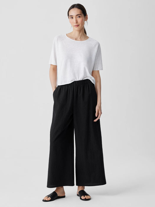 Organic Cotton Ripple&nbsp;Wide-Leg Pant