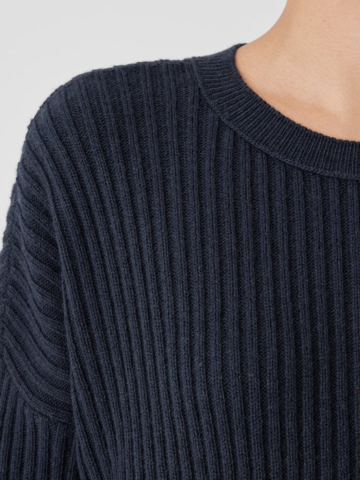 Cotton and Recycled Cashmere Crew Neck Box-Top
