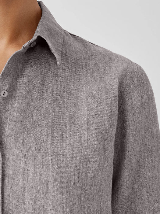 Washed Organic Linen D&eacute;lav&eacute; Classic Collar Shirt