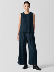 Silk Georgette Crepe Round Neck Tank