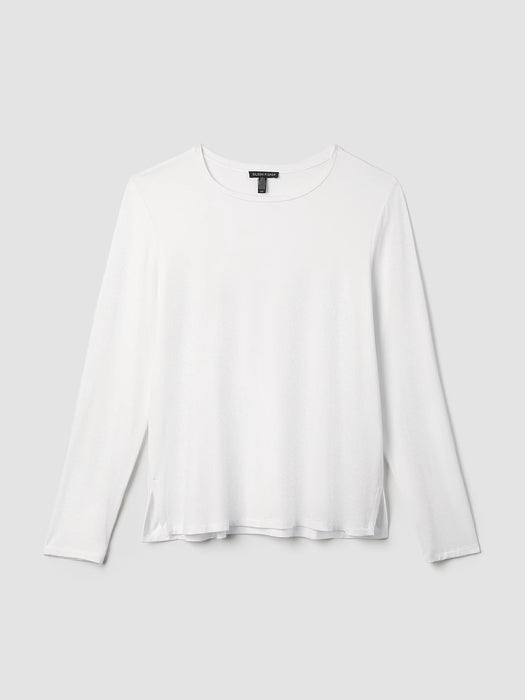 Stretch Jersey Knit Crew Neck Top