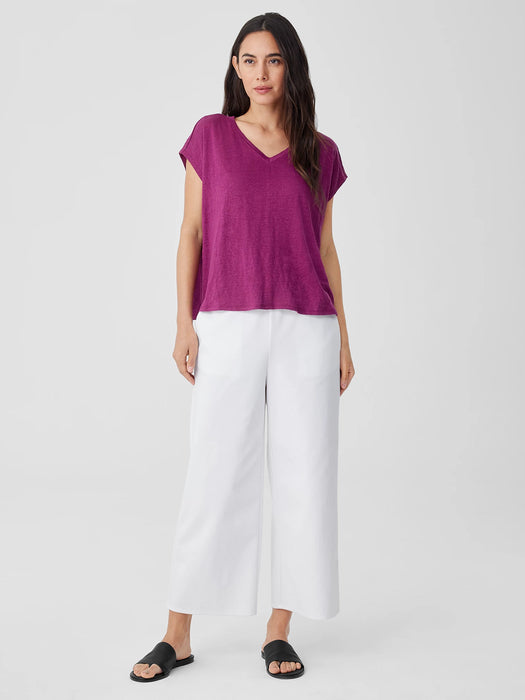 Organic Linen Jersey V-Neck Tee