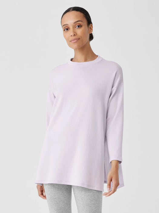 Cozy Brushed Terry Hug Crew Neck Long Top