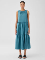 Washed Silk Tiered Dress