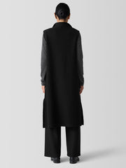 Lightweight Boiled Wool Shawl Collar Vest in Regenerative Wool