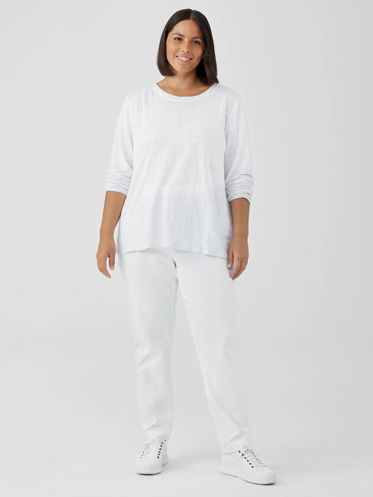 Organic Linen Jersey Crew Neck Top
