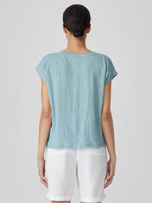 Organic Linen Jersey V-Neck Tee