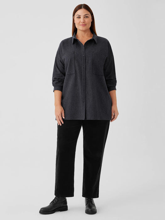 Soft Wool Flannel Classic Collar Shirt