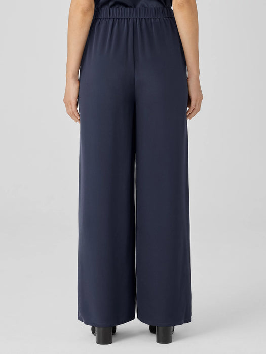 Silk Double Crepe Wide-Leg Pant