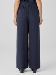 Silk Double Crepe Wide-Leg Pant