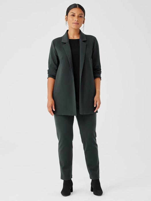 Washable Flex Ponte Notch Collar Long Blazer