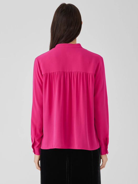 Silk Georgette Crepe Shirred-Back&nbsp;Shirt
