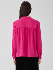 Silk Georgette Crepe Shirred-Back&nbsp;Shirt