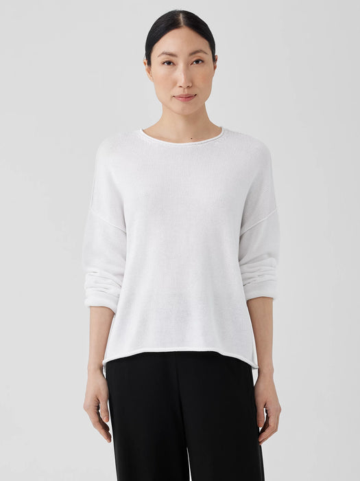 Peruvian Cotton Blend Crew Neck Top