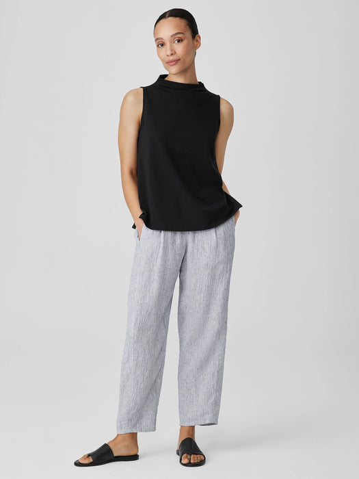 Striped Organic Linen Crinkle Lantern Pant