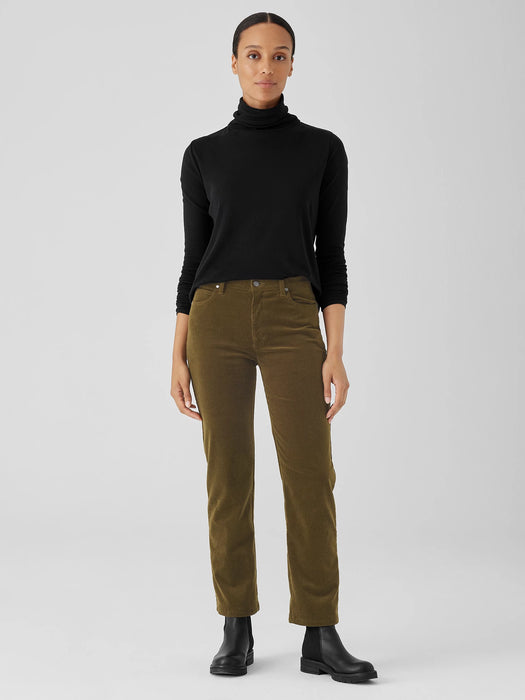 Organic Cotton Stretch Corduroy Straight Pant