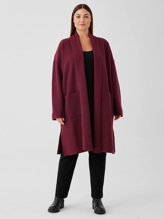 Lightweight Boiled&nbsp;Wool High Collar Coat in Regenerative Wool