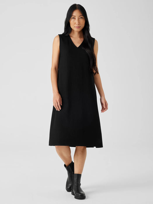 Boiled Wool Jersey V-Neck&nbsp;Dress