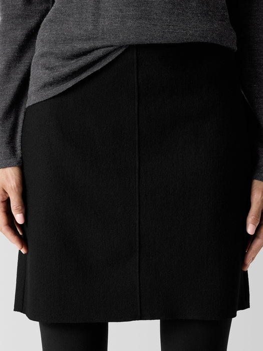 Felted Wool Jersey Mini Skirt in Regenerative Wool