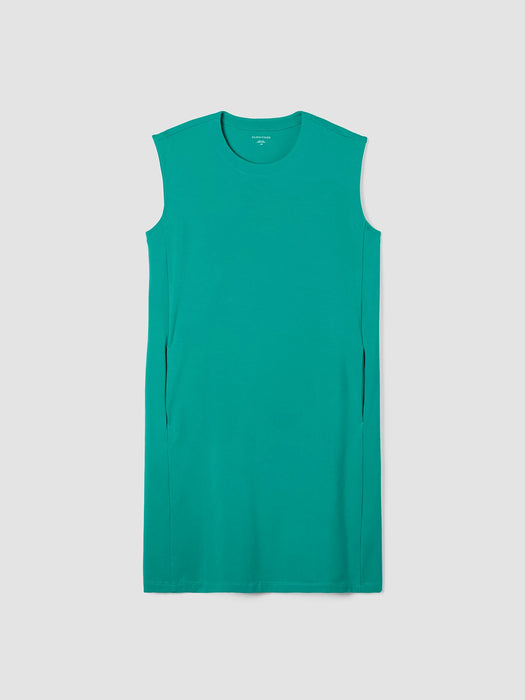 Pima Cotton Stretch Jersey Round Neck Dress
