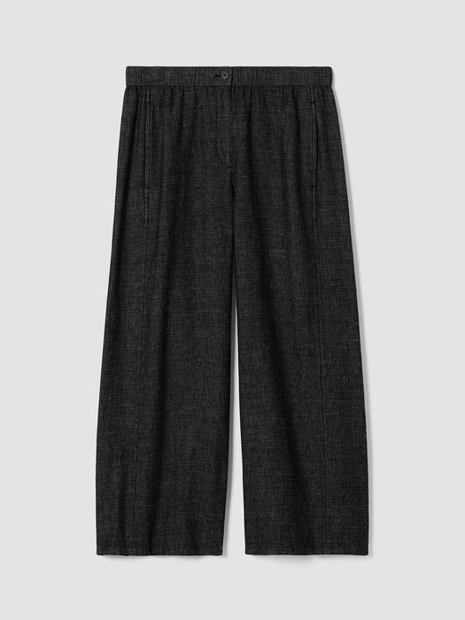 Tweedy Hemp Cotton Wide-Leg Pant