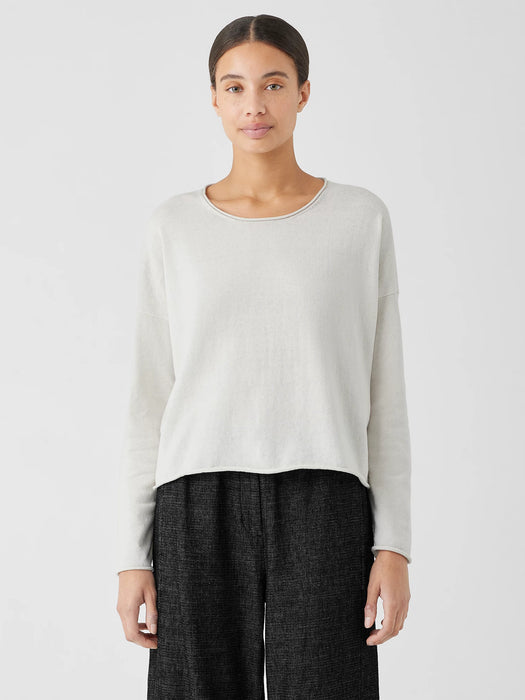 Peruvian Organic Cotton Crepe Crew Neck Top
