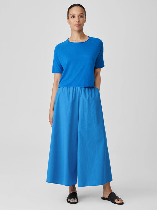 Washed Organic Cotton Poplin&nbsp;Skirt Pant