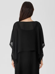 Sheer Silk Georgette Poncho