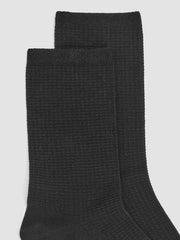 Cotton Waffle Crew Sock