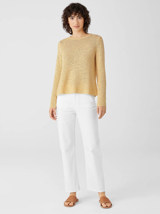 Organic Linen Cotton Slub Crew Neck Top