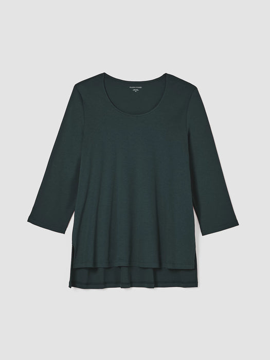 Cozy Organic Cotton Interlock U-Neck Top