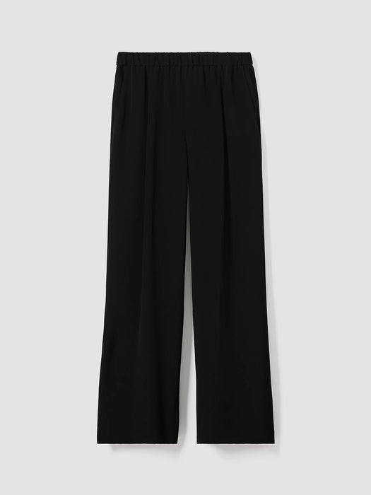 Silk Double Crepe Wide-Leg Pant