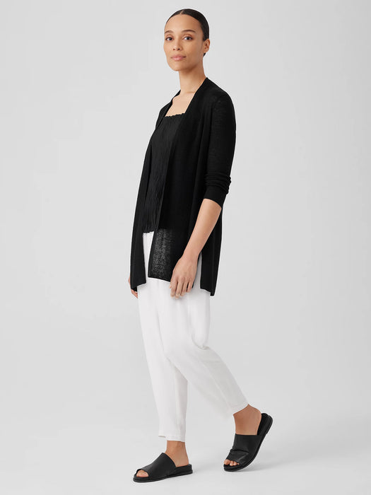 Organic Linen Cotton Airy Tuck Long Cardigan