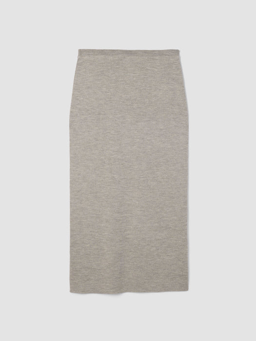 Merino Rib Pencil Skirt in Regenerative Wool