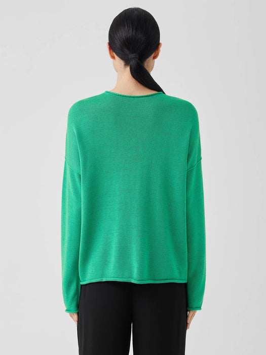Peruvian Cotton Blend Crew Neck Top
