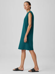 Pima Cotton Stretch Jersey Round Neck Dress