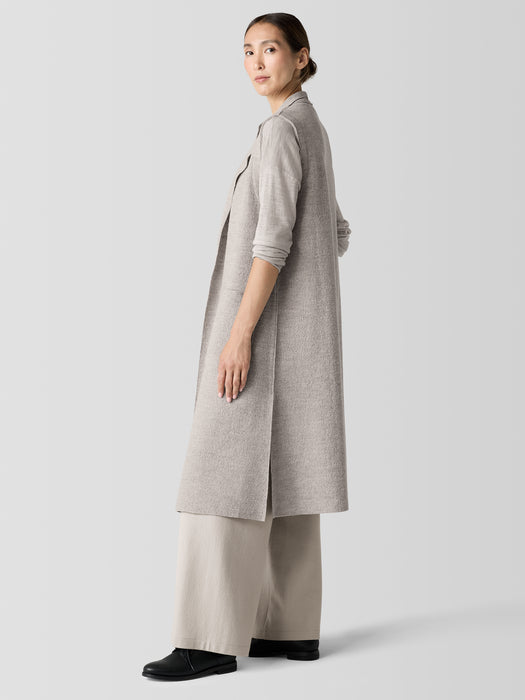 Lightweight Boiled Wool Shawl Collar Vest in Regenerative Wool