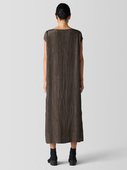 Textured Silk Jacquard Bateau Neck Dress