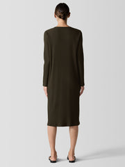 Textured Stretch Rib Crew Neck Dress