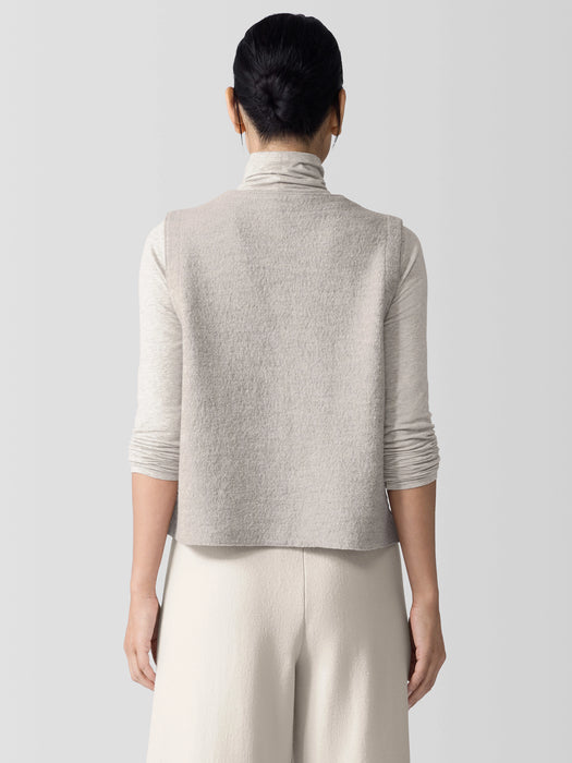 Lightweight Boiled Wool Vest in Regenerative Wool