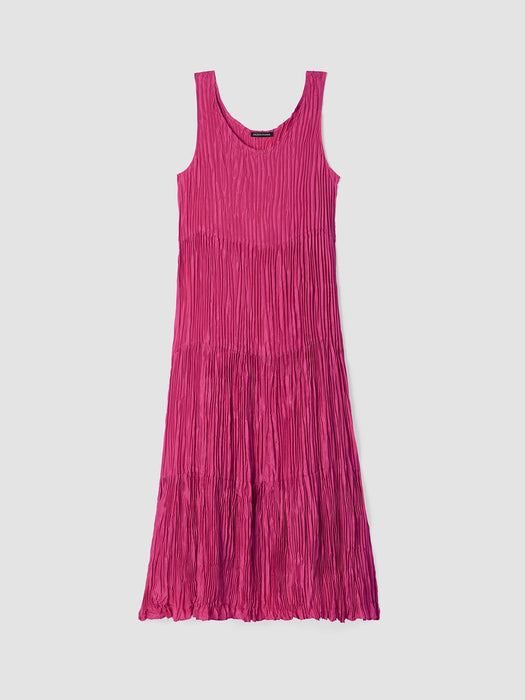 Crushed Silk Tiered Dress