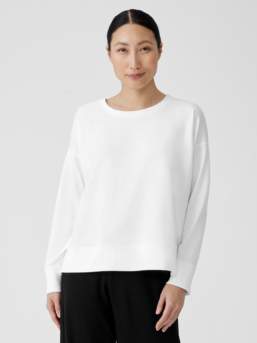 Traceable Cotton Jersey Crew Neck Top