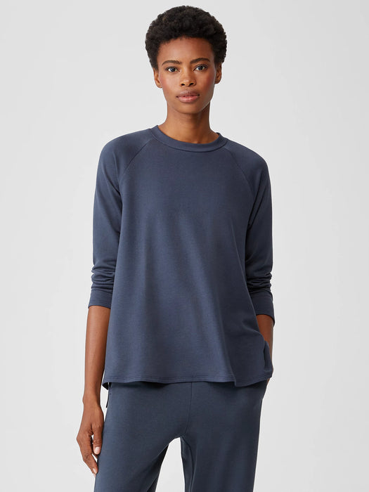 Cozy Brushed Terry Hug Raglan-Sleeve Top