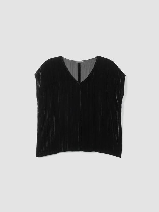 Crushed Velvet V-Neck Square Top