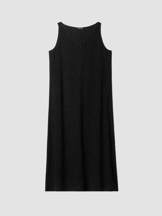 Woven Pliss&eacute; V-Neck Dress