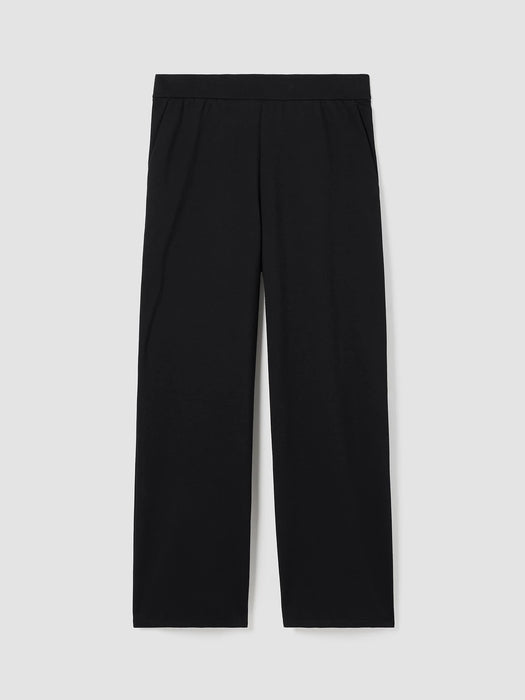 Cotton Blend Ponte Wide-Leg Pant